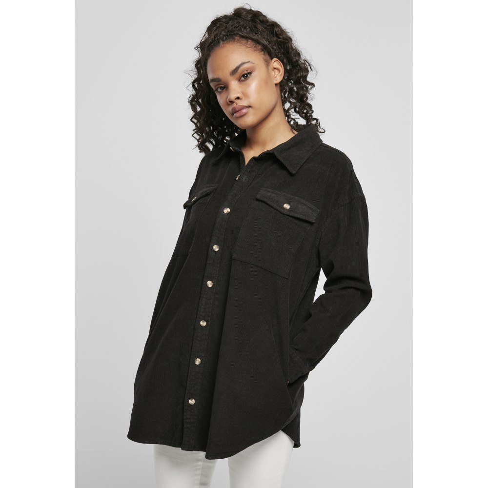 Urban Classics - Long Corduroy Bluse - Schwarz